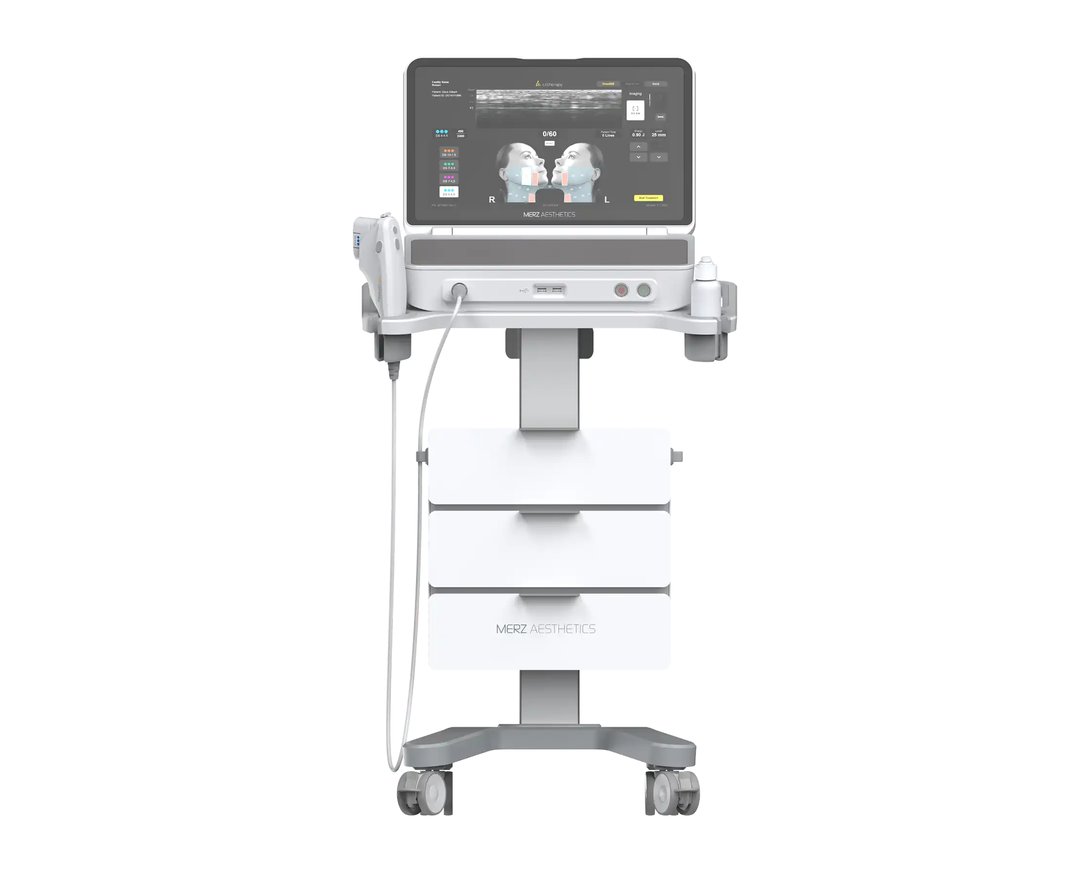 Front view of the machine used for Ultherapy Prime treatment